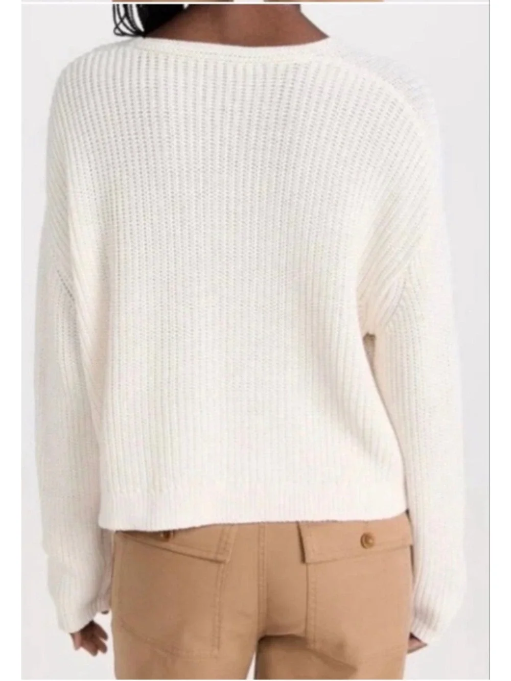 NWT Jenni Kayne Cropped Cabin Sweater XL Ivory